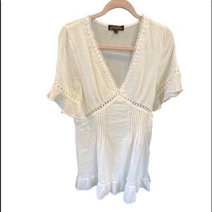 Petal Raz Women's White Bohemian Dress Size Small